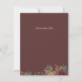 Elegante bordeaux luxe trouwuitnodiging  (Achterkant)
