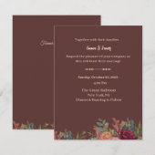 Elegante bordeaux luxe trouwuitnodiging  (Voorkant / Achterkant)