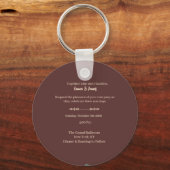 Elegante bordeaux luxe trouwuitnodiging sleutelhanger (Voorkant)