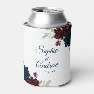 Elegante bordeaux & marine bruiloft met rustic hou blikjeskoeler