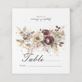 Elegante bordeaux pioenen plaats kaarten plaatskaartje (Buitenkant ongevouwen)