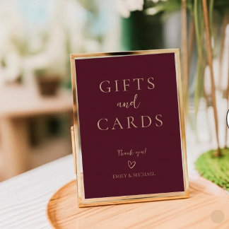 Elegante bordeaux trouwkaarten en geschenken bord fotoplaat