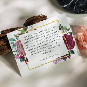 Elegante bordeaux / wijntuin bloemenbruiloft bedankkaart