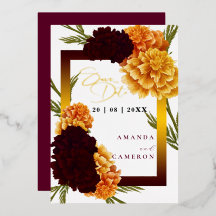 Elegante bordeauxrode aquarel "MARIGOLD" foto