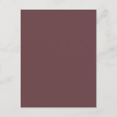 Elegante bordeauxrode bloemige bedankje informatiekaartje (Achterkant)