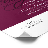 Elegante bordeauxrode certificaat van voltooiing poster (Hoek)