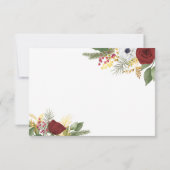Elegante bordeauxrode en gouden bloemenscriptie br bedankkaart (Achterkant)