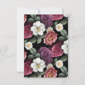 Elegante bordeauxrode en roze bloemen Save the Dat (Achterkant)