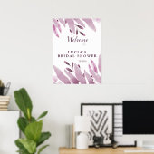 Elegante bordeauxrode grote bladeren bruiloftsshow poster (Thuiskantoor)