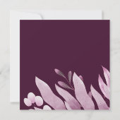 Elegante bordeauxrode grote bladeren Monogram Save Kaart (Achterkant)