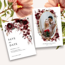 Elegante bordeauxrode rozen bloemige bruiloft