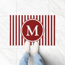 Elegante bordeauxrode strepen monogram