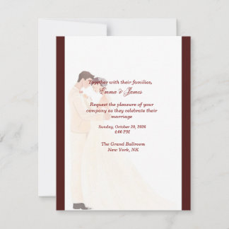 Elegante bordeauxrode trouwuitnodiging RSVP kaartje