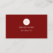 Elegante bordeauxrode witte script moderne visitek visitekaartje (Achterkant)