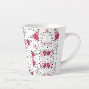 Elegante bordeauxrood en roze lavendel bloementuin latte mok