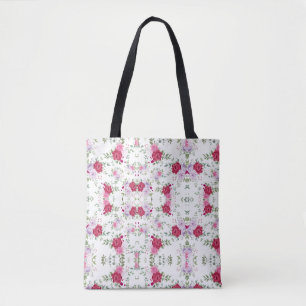 Elegante bordeauxrood en roze lavendel bloementuin tote bag
