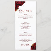 Elegante bordeauxrood gouden drank menu (Voorkant)