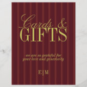 Elegante bordeauxrood kaarten en cadeaus bruiloft (Voorkant)