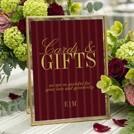 Elegante bordeauxrood kaarten en cadeaus bruiloft