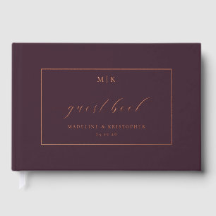 Elegante bordeauxrood kalligrafie gastenboek