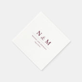Elegante bordeauxrood monogram beginletters klassi servet (Hoek)