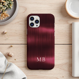 Elegante bordeauxroze geborsteld stalen namaak met Case-Mate iPhone case