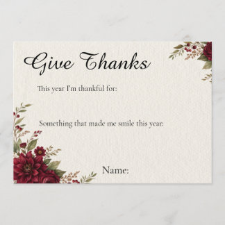Elegante bordeauxroze Thanksgiving dankkaart Bedankkaart