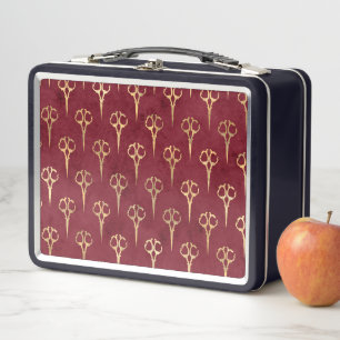 Elegante bordeauxroze vintage gouden schaar kapsel