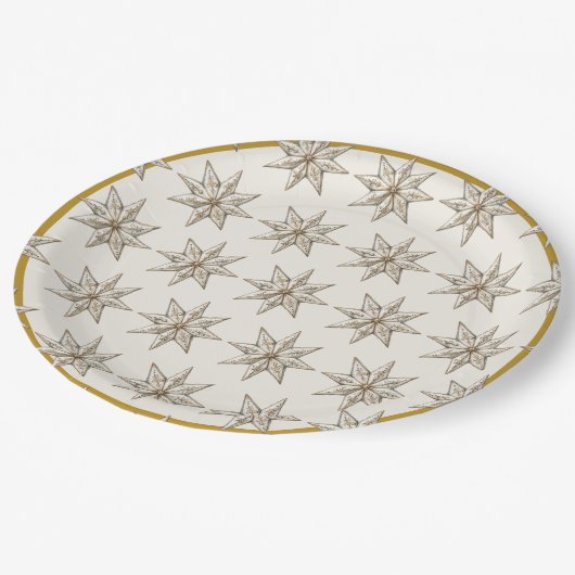 Elegante Borden van kerstpapier | Rustieke diners Papieren Bordje (Gekanteld)