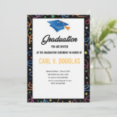 Elegante Border Afstuderen Uitnodiging Kaart (Staand voorkant)