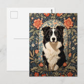 Elegante Border Collie William Morris Geïnspireerd Briefkaart (Voorkant / Achterkant)