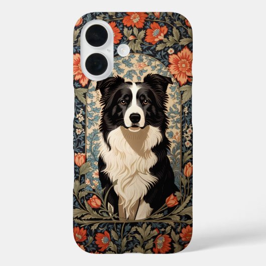 Elegante Border Collie William Morris Geïnspireerd Case-Mate iPhone Case (Achterkant)
