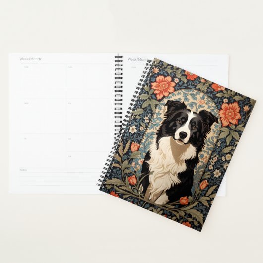 Elegante Border Collie William Morris Geïnspireerd Planner (Display)