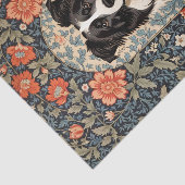 Elegante Border Collie William Morris Geïnspireerd Tissuepapier (Detail)