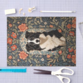 Elegante Border Collie William Morris Geïnspireerd Tissuepapier (Craft)