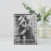 Elegante border foto moderne kerst feestdagenkaart (Staand voorkant)
