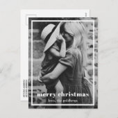 Elegante border foto moderne kerst feestdagenkaart (Voorkant / Achterkant)