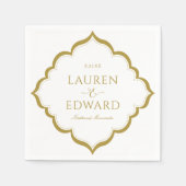 Elegante Border Wedding Cocktail servetten (Goud) (Voorkant)