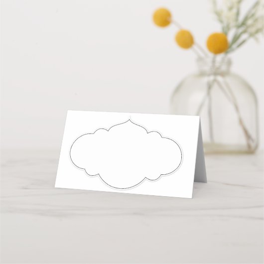Elegante Border zwart-wit blanco tafel gast Plaatskaartje (Voorkant)