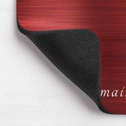 Elegante borstel Metallic Ruby Rood Muismat (Hoek)