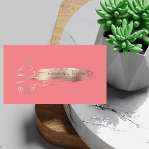 Elegante borstelslag, cupcake, snoep visitekaartje