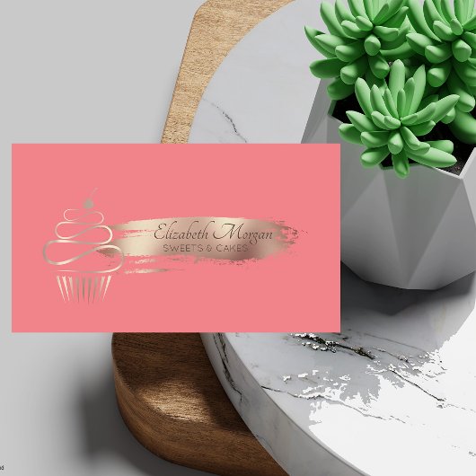 Elegante borstelslag, cupcake, snoep visitekaartje