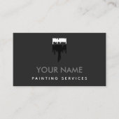 Elegante Borstelverf Drip Grijs & Wit Modern Cool Visitekaartje (Voorkant)