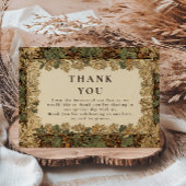 Elegante Bos Botanische bruiloft Bedankkaart
