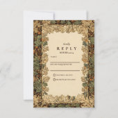 Elegante Bos Botanische bruiloft RSVP Kaartje (Voorkant)