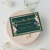 Elegante bos groen goud roze flora Save The Date
