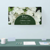 Elegante Bos Groene Botanische Bruiloft Spandoek (Beurs)