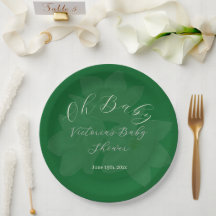 Elegante bos & saliegroene "Oh Baby" naamdouche