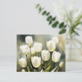 Elegante bos witte tulpen in een serene tuin briefkaart (Staand voorkant)