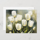 Elegante bos witte tulpen in een serene tuin briefkaart (Voorkant / Achterkant)